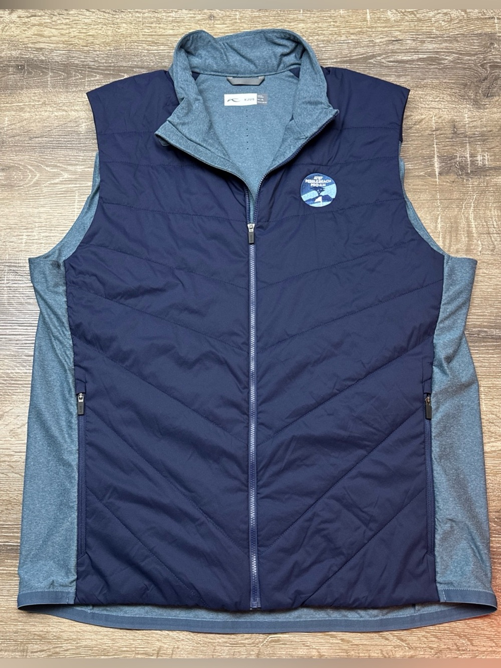 KJUS Men's Release Vest 54 XL Golf Hybrid Pebble Beach Pro-Am AT&T Blue Puffer